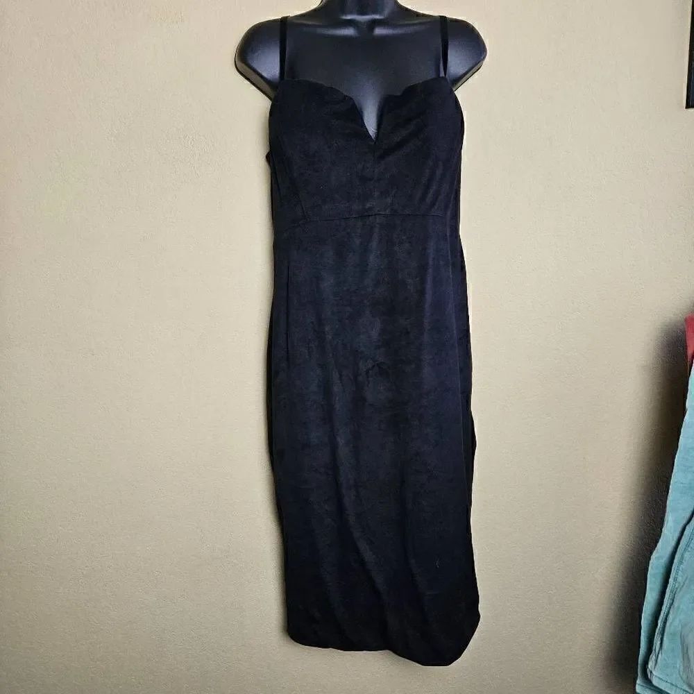 Missguided Faux Suede Midi Dress